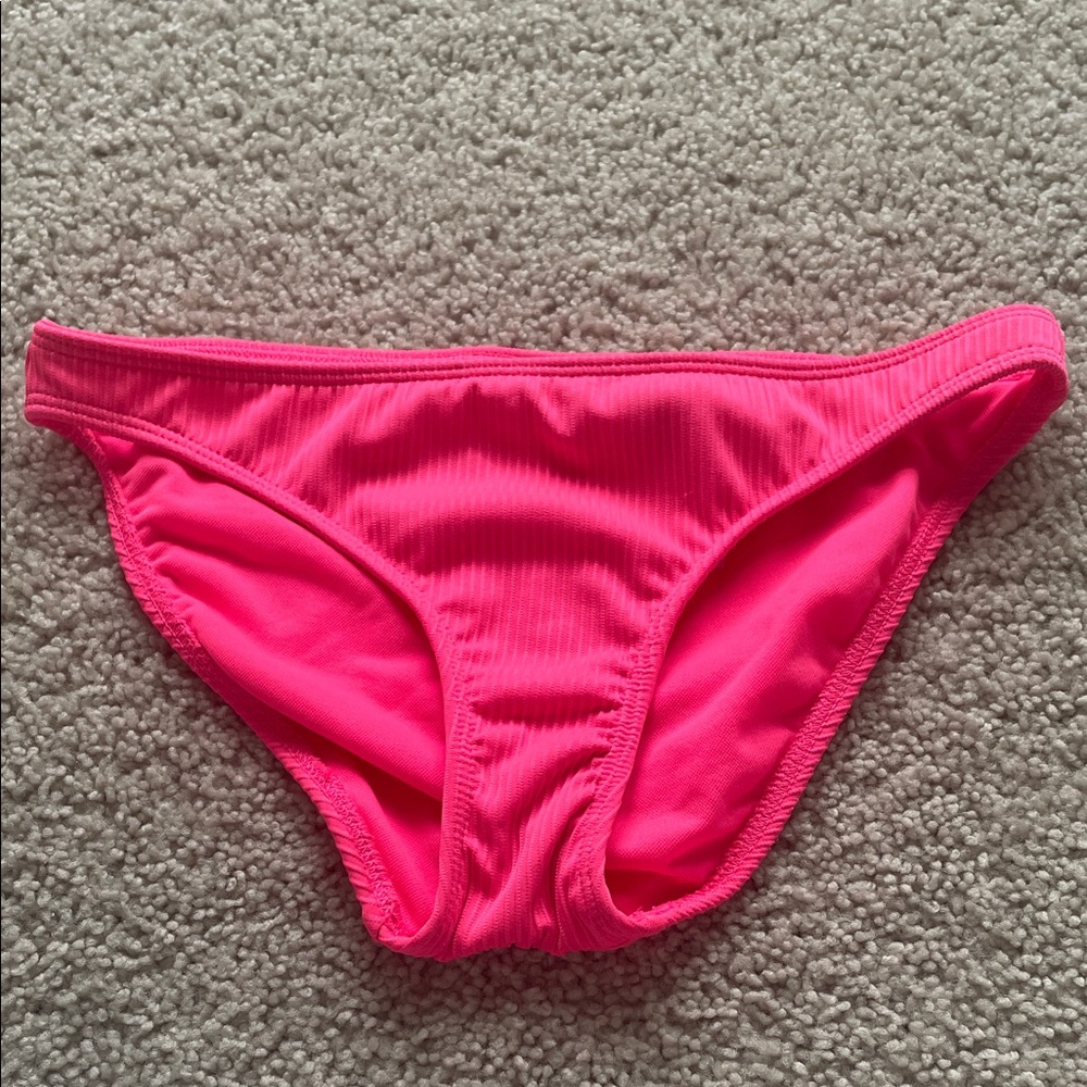 Hollister Hot Pink Ribbed Bikini Bottom